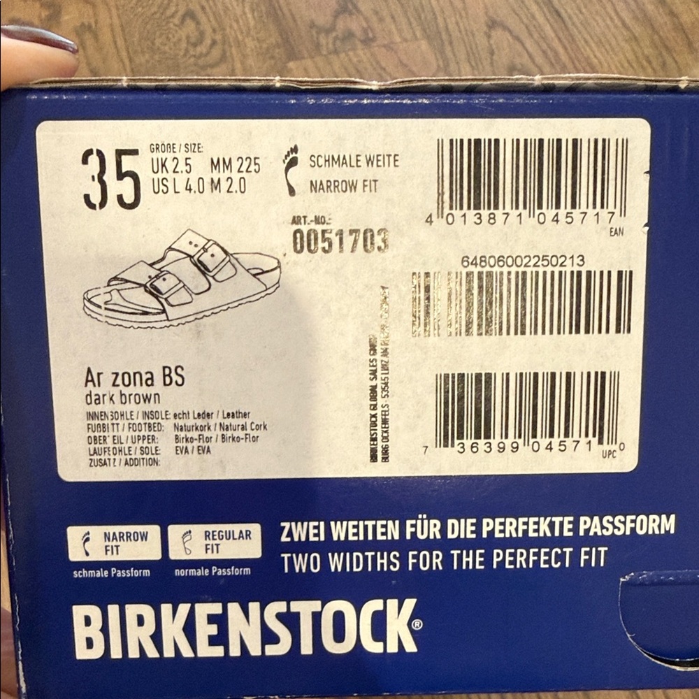 Brand New Birkenstock Arizona BS Sandals - Dark Brown (no tags).